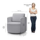 Poltrona Para Sala De Estar Dakota Cinza Decorativa Giratória