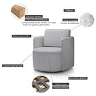 Poltrona Para Sala De Estar Dakota Cinza Decorativa Giratória