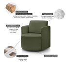 Poltrona Para Sala De Estar Dakota Decorativa Verde Pés Girat