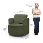 Poltrona Para Sala De Estar Dakota Decorativa Verde Pés Girat