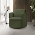 Poltrona Para Sala De Estar Dakota Decorativa Verde Pés Girat