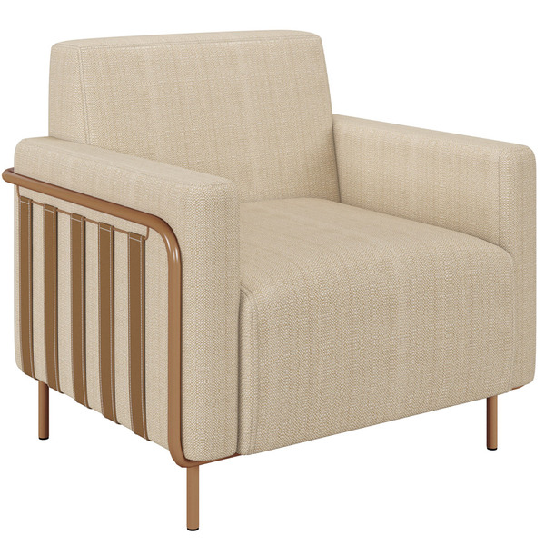 Poltrona Para Sala De Estar Decorativa Base Fixa Agnes M03 Li