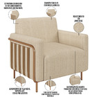 Poltrona Para Sala De Estar Decorativa Base Fixa Agnes M03 Li