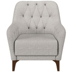 Poltrona Para Sala De Estar Decorativa Com Tachas Base Fixa B