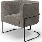 Poltrona Para Sala De Estar Decorativa Fixa Base Aço Preto Be