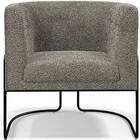 Poltrona Para Sala De Estar Decorativa Fixa Base Aço Preto Be