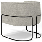 Poltrona Para Sala De Estar Decorativa Fixa Base Aço Preto Be