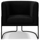 Poltrona Para Sala De Estar Decorativa Fixa Base Aço Preto Be