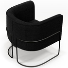 Poltrona Para Sala De Estar Decorativa Fixa Base Aço Preto Be