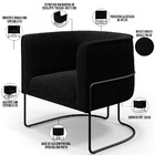 Poltrona Para Sala De Estar Decorativa Fixa Base Aço Preto Be