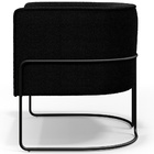 Poltrona Para Sala De Estar Decorativa Fixa Base Aço Preto Be