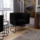 Poltrona Para Sala De Estar Decorativa Fixa Base Aço Preto Be