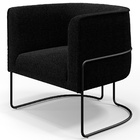 Poltrona Para Sala De Estar Decorativa Fixa Base Aço Preto Be