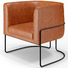 Poltrona Para Sala De Estar Decorativa Fixa Base Aço Preto Be