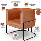 Poltrona Para Sala De Estar Decorativa Fixa Base Aço Preto Be