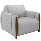 Poltrona Para Sala De Estar Decorativa Pés De Madeira Base Fi