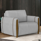 Poltrona Para Sala De Estar Decorativa Pés De Madeira Base Fi