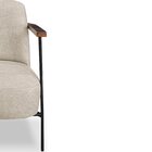 Poltrona Para Sala De Estar Elhiz Linho Boucle Bege