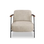 Poltrona Para Sala De Estar Elhiz Linho Boucle Bege