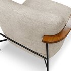 Poltrona Para Sala De Estar Elhiz Linho Boucle Bege