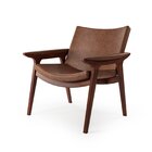 Poltrona Para Sala De Estar Elipse Castanho Com Corino Carame