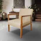 Poltrona Para Sala De Estar Em Linho Ely Dourado