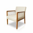 Poltrona Para Sala De Estar Em Linho Ely Off White