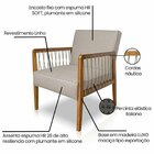 Poltrona Para Sala De Estar Em Linho Rústico Ely Areia