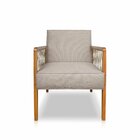 Poltrona Para Sala De Estar Em Linho Rústico Ely Areia