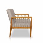 Poltrona Para Sala De Estar Em Linho Rústico Ely Areia