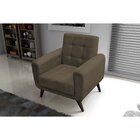 Poltrona Para Sala De Estar Em Veludo Lívia  Capuccino