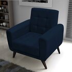 Poltrona Para Sala De Estar Em Veludo Lívia  Chumbo
