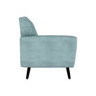 Poltrona Para Sala De Estar Em Veludo Lívia Boucle Azul