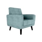 Poltrona Para Sala De Estar Em Veludo Lívia Boucle Azul