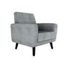 Poltrona Para Sala De Estar Em Veludo Lívia Boucle Cinza