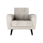 Poltrona Para Sala De Estar Em Veludo Lívia Boucle Natural