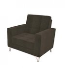 Poltrona Para Sala De Estar Em Veludo Thainá  Maserati Marrom