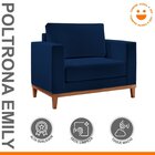 Poltrona Para Sala De Estar Emily Yescasa Veludo Azul