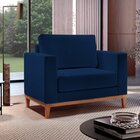 Poltrona Para Sala De Estar Emily Yescasa Veludo Azul