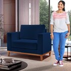 Poltrona Para Sala De Estar Emily Yescasa Veludo Azul