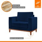 Poltrona Para Sala De Estar Emily Yescasa Veludo Azul