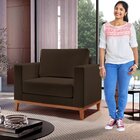 Poltrona Para Sala De Estar Emily Yescasa Veludo Marrom