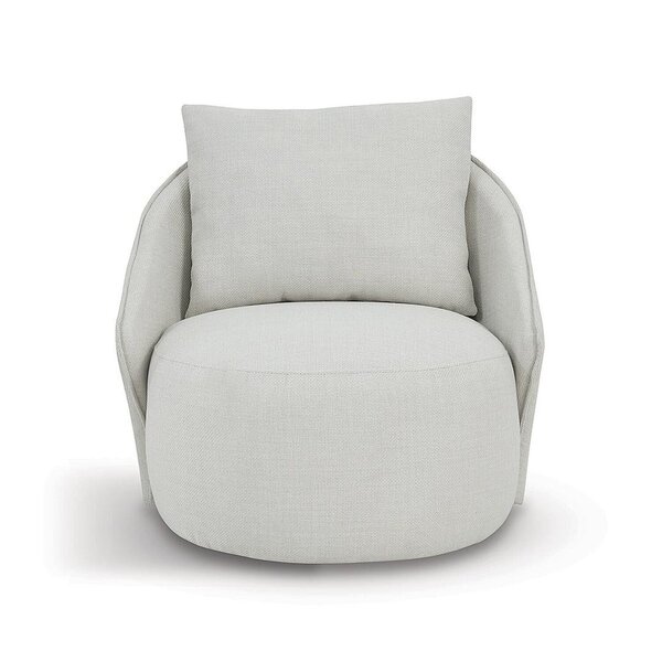 Poltrona Para Sala De Estar Giratória Mabel Bege Cru