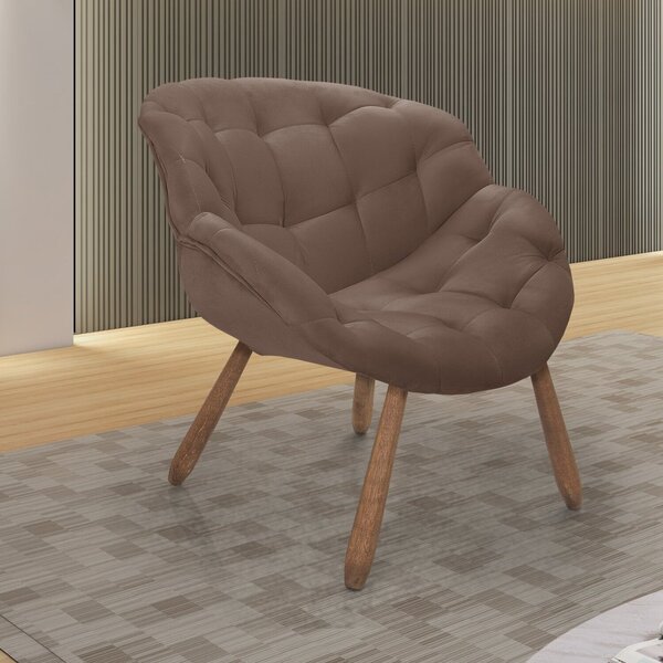 Poltrona Para Sala De Estar Iris 80x80cm Marrom