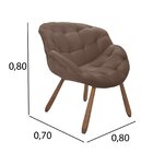 Poltrona Para Sala De Estar Iris 80x80cm Marrom