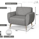 Poltrona Para Sala De Estar Jade Marrom