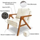 Poltrona Para Sala De Estar Lier Linho Boucle Ouro