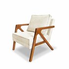 Poltrona Para Sala De Estar Lier Linho Boucle Ouro