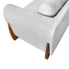 Poltrona Para Sala De Estar Lottus Linho Cinza Pés Castanho -