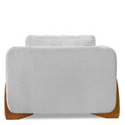 Poltrona Para Sala De Estar Lottus Linho Cinza Pés Castanho -